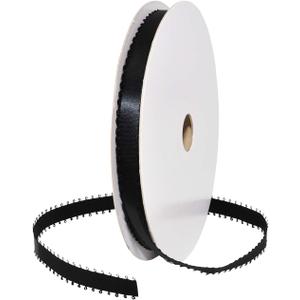 Morex Ribbon Picot Ribbon, 3/8" x 40 yd, Black
