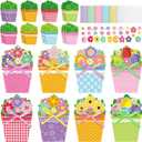 Pasimy 24 Sets Card Making Kits DIY Handmade Greeting Card Kits with Flowers Stickers Envelopes Ribbon for Primary School Mother's Day Make Your Own Crafts Gifts