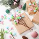 6 Pcs 14 Inch Christmas Tree Picks Velvet Christmas Ornaments Spheres Ball Pick Velvet Xmas Tree Branches Hanging Decoration Wreath Home Office Party Ornament(Pastel)