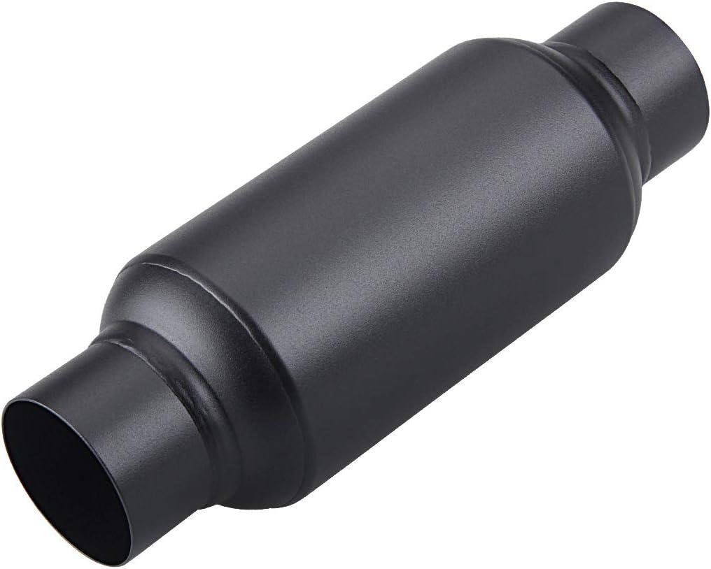 LCGP 2.5'' Inlet & 2.5" Outlet, Universal Resonator, 11.5'' Overall Length Stainless Steel Muffler/Weld On (Black)