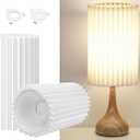 Small Lamp Shades Set of 2 for Table Floor Lamps, 9.8"x6.1"x6.1" Drum Lamp Shades, Pleated Lamp Shade, Linen Round Lampshades, E27 E14 and 11mm Adapters, 6x6x10 inches
