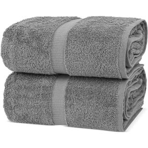 Chakir Turkish Linens, 100% Cotton Premium Quality Turkish Bath Sheets (35''x70'' Large Bath Sheet Towels - Gray)