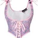 Scarlet Darkness Corset Tops for Women Renaissance Underbust Corset Boned Lace Up Corsets 14