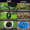 Garden Hose 100 ft Water Hose Flexible Heavy Duty Outdoor Lightweight No Kink Long Non-Expandable High Pressure Flat Hoses Pipe 100 Strong 3/4 Brass Fitting for Outside Yard Lawn Car Wash