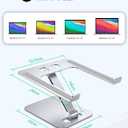 RIWUCT Foldable Laptop Stand, Height Adjustable Ergonomic Computer Stand for Desk Lecterns Riser, Aluminum Portable Laptop Riser Holder Notebook Mount Compatible with MacBook Pro Air, HP, Dell 10-16"