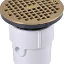 Oatey 3 in. or 4 in. PVC General Purpose Drain with 6 in. BR Grate