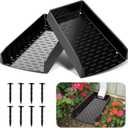 2 Pack Splash Blocks for Gutters Downspouts, 12 Extra-Wide Rain Gutter Downspout Splash Block, One-piece Molding Design Gutter Downspout Extensions for Water Drainage, Down spout with Nails, Black