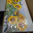 Ardemy Sunflower Wall Art Canvas Painting 48"x24" - Vibrant Yellow Floral Landscape Textured Artwork for Living Room, Dining Room, Bedroom, Home Office Decor