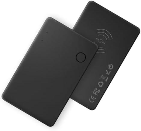Luubom Air tag Tracker Card, Slim Bluetooth Tracker Works with Apple Find My(iOS only), Up to90dB Loud, Rechargeable, Card Tracker for Wallet, Passport, Luggage Tags etc