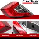 Nakkaa Outer Tail Light Halogen Left Side Compatible with Civic Sedan 2016-2020 w/o Bulb Tail Lamp 33550-TBA-A01 HO2804110