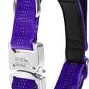 Black Rhino - Tactical Dog Collar Ultra-Soft Neoprene Padded Dog Collars for Medium, Large, XL Dogs | Heavy Duty Metal Buckle | Padded Handle for Dog Training (Medium, Purple)