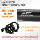 BUCKLOS Mountain Bike MTB Handlebars 25.4/31.8mm - 20/30/50/90/100/120/160mm Rise Aluminum Alloy Handlebar - 720/780mm Extra Long Bicycle Riser HandleBars for E-Bike Folding Bike Downhill Racing.