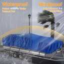 NEVERLAND Pontoon Boat Cover Waterproof Heavy Duty Trailerable Boat Cover Marine Grade Polyester Canvas Cover Fits Pontoon/Deck Boats (Boat Length 21-24ft, Beam Width up to 104", Blue)