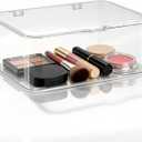 Plastic Box with Lid, Clear Storage Bins Containers Large Stackable Pencil Box Drawer Organizer Containers 8.9 X 6.5 X 3.9in for Organizing Art Craft, Sewing, Makeup, Nail Supplies