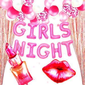 LaVenty 45PCS Girls Night Party Decoration Girls Just Wanna Fun Banner Girl Party Decoration Pajama party Decorations Sleepover party Girl Night Out Decorations