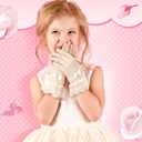 Bencailor 3 Pieces Lace Gloves Halloween Cosplay Costume Tea Party Princess Dressing Gloves for Wedding (Black, White, Beige)