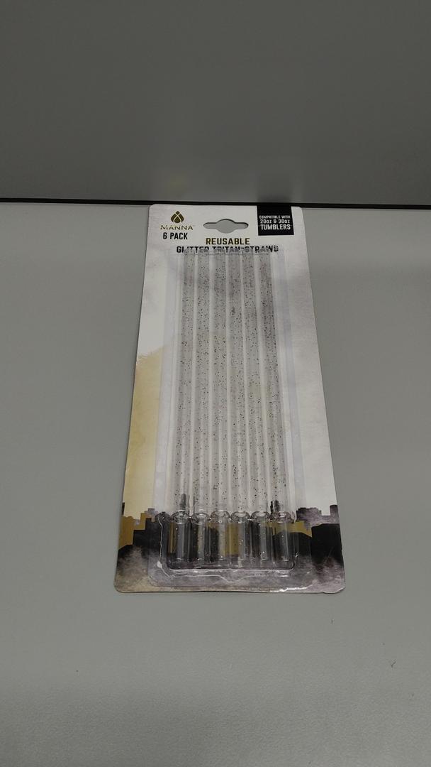 MANNA 6 Long Clear Reusable Plastic Replacement Drinking Straws for 40oz 30oz 24oz