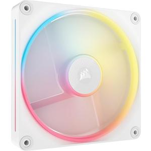 CORSAIR iCUE Link LX140-R RGB 140mm PWM Reverse Fan – Single Fan – Low-Noise, Magnetic Dome Bearing, Dual Light Loops, CORSAIR QuikTurn Screws, Zero RPM Mode – White