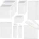 [1000 PCS] Transparent Sticky Notes, 6 Sizes Clear Sticky Notes Pads, Waterproof Self-Adhesive Translucent Sticky Notes for Annotating Books, See Through Sticky Notes for School & Office