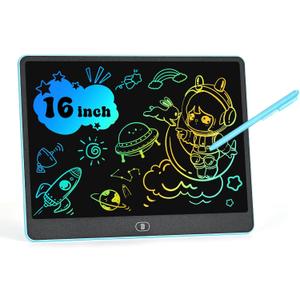 LCD Writing Tablet for Kids, 16 Inch Colorful Doodle Board Drawing Tablets, Toddler Educational Learning Toys for 3 4 5 6 7 8 Year Old Boys Girls Birthday Christmas Gift (Blue)