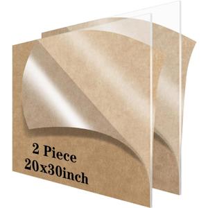 20 x 30 Acrylic Sheet 1/8 inch Thick 3mm Lesnlok 2 Pieces Clear Plexiglass Sheet,for Sign,Craft,Photo Frame, DIY Display Projects (2, 20 x 30 x 1/8)