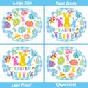 100 Pcs Easter Oval Paper Plates and Napkins Set, 10" x 12" Party Plates,Large Disposable Dinner Plates for Easter Party Supplies
