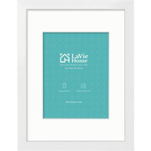 LaVie Home 14 x 18 Poster Frame White, Display Pictures 12x16 with Mat or 14x18 Without Mat, Stable and Sturdy Picture Frame and Polished Plexiglass, Horizontal and Vertical Format of The Wall1 Pack