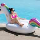 Jasonwell Giant Inflatable Unicorn Pool Float Floatie Ride On with Fast Valves Large Rideable Blow Up Summer Beach Swimming Pool Party Lounge Raft Decorations Toys Kids Adults