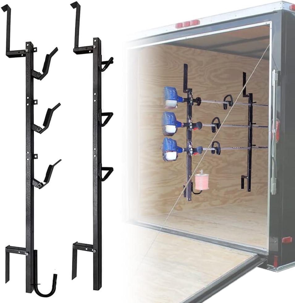 ELITEWILL 3 Place Trimmer Rack Weedeater Line Holder with Locks Compatible with Enclosed Trailers Landscaping Trucks