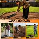 Saker Lawn Leveling Rake 30x10 Inch, Lawn Leveler Tool with 73-Inch Stainless Steel Handle, Heavy Duty Landscape Rake for Yard, Garden, Farm, and Golf Course - Black