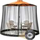 Mosquito Netting for Patio Umbrella 7.5-10 FT, Patio Umbrella Canopy Netting with Zipper Door and Water Tube