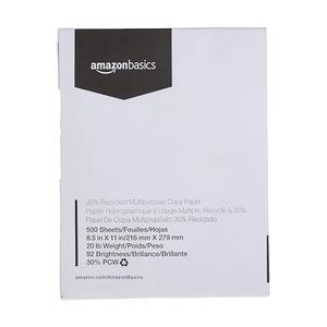 Amazon Basics 30% Recycled Multipurpose Copy & Print Paper, 8.5 x 11 Inches, 20 lb Weight, 92 Bright, White, 500 Sheets,  2 Pack