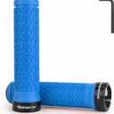 Bike Handlebar Grips, Single Lock on Bicycle Handle Bar, for BMX, Mountain, MTB, Beach Cruiser, Scooter, Folding Bike, Soft Non-Slip-Rubber Hand Grip Comfortable Ergonomic (Blue)
