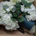 QIANYUN Faux Hydrangea Tree 30" Tall (2 Pack), Artificial Hydrangea Plant in Pot with White Flowers, Realistic Hydrangea Tree for Indoor Outdoor Porch, Patio, Home Decor