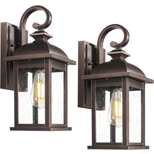 FEMILA 2-Pack Outdoor Wall Sconce Lights Oil Rubbed Bronze, 15" Exterior Outdoor Light Fixtures Wall Mount with Seeded Glass, for Front Porch Patio Garage, 4FD54B-2PK ORB