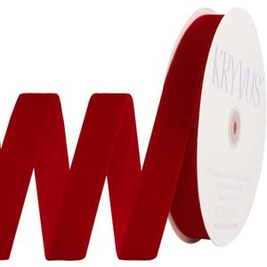 Red Velvet Ribbon 1 Inch x 25Yards, Nylon Vintage Velvet Ribbons Perfect for Christmas Decoration, Handmade Craft, Gift Wrapping, Bow Making, Bouquet Packaging