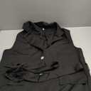 GORGLITTER Women's Sleeveless Long Sweater Vest Casual Fall Fitted Collared Belt Knit Blazer Vests Jacket Dressy Trendy (Large, Black)