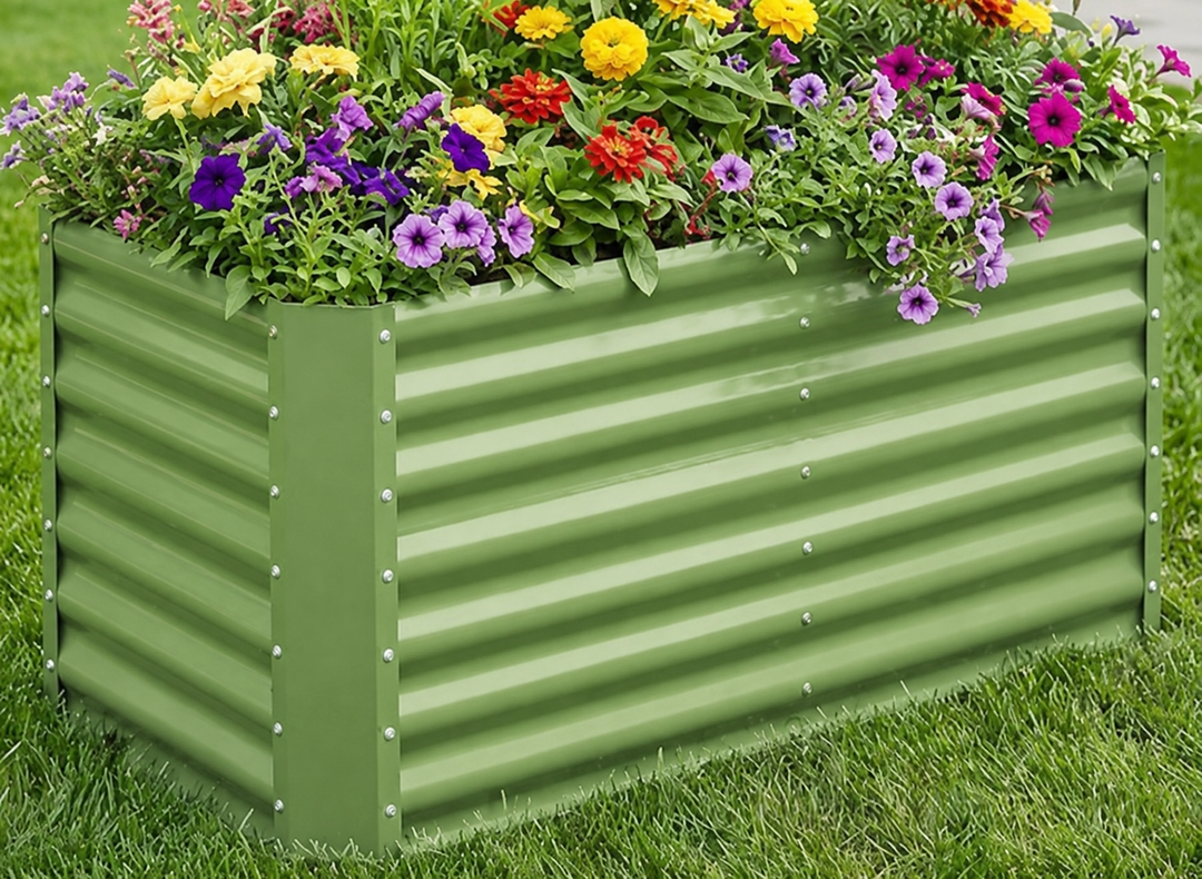 4x2x1.86ft Raised Garden Bed - Galvanized Deep Root Planter Boxes Outdoor With Wing Nuts And Safety Edges For Gardening Vegetables, Flowers, Herbs, Succulents