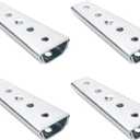 4Pcs Interlocking Sofa Connector Bracket,Furniture Assemble Fixing Joint Connectors Bands Flush Mount Hanger,Taper 4.72"/120mm Silver