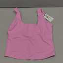 LASLULU Womens Sport Bras Long Line Workout Yoga Gym Athletic Tops Clothes Shirts Camisole Padded Crop Tank Tops (Small, Pink)