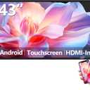 43" Multi-Touch Screen Industrial Monitor, FHD 1080P Digital Signage Display for Advertising, Reverse Control Laptop, Wireless Screen Mirroring, Built-in Speakers, USB, HDMI Ports (Black)