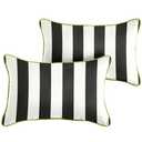 Sorra Home x Sunbrella - Lumbar Pillows (Set of 4), Cabana Classic Stripes & Aruba