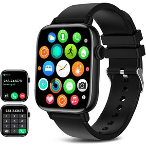 Smart Watch for iPhone/Android Phones (Answer/Make Calls) - 1.9" HD Screen Fitness Tracker : Heart Rate/Sleep Monitor/Pedometer/Calories, Multiple Sports Modes, Waterproof SmartWatch for Men Women