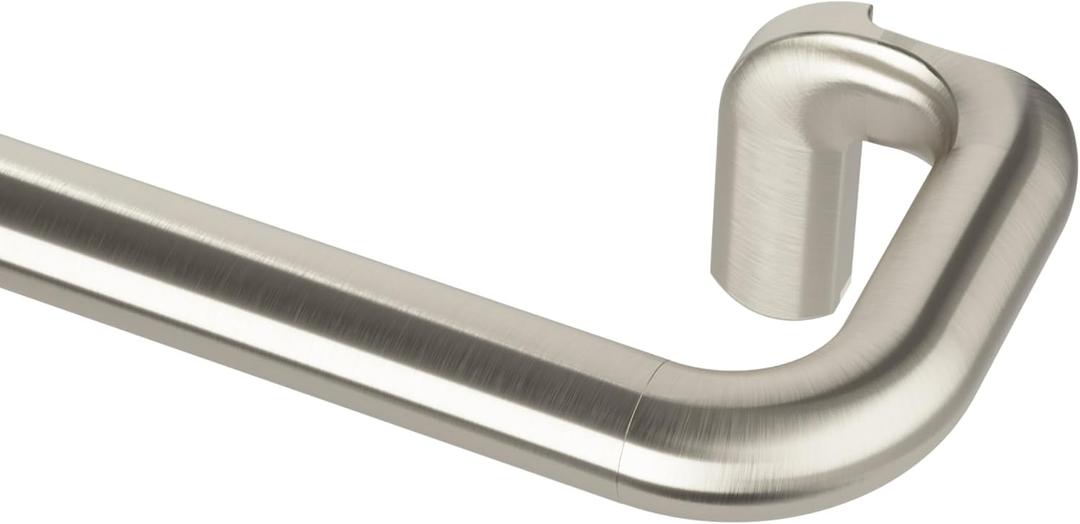 Umbra Twilight Curtain Rod Set Wrap Around Design Ideal for Blackout or Room Darkening Panels, 48 to 88 Inches, Nickel