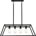 HQZBPTPendant Lighting for Kitchen Island Linear Hanging Light Fixture Matte Black 4-Light Industrial Pendant Lighting for Kitchen Island