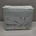 LuxClub 4 PC Queen Sheet Set, Breathable Luxury Bed Sheets, Deep Pockets 18" Wrinkle Free Cooling Sheets Machine Washable Hotel Bedding Silky Soft - Light Teal Queen