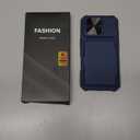 for iPhone 16 Pro Case Wallet with Screen Protector (Tempered Glass), Slide Camera Cover,Card Holder (4-5 Cards), Military Grade Drop Proof, Heavy Duty Men Women Case for iPhone 16 Pro, Blue