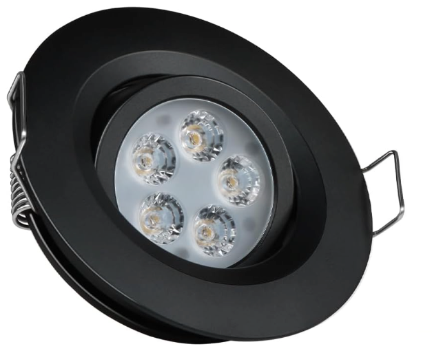 Acegoo Swivel RV Light Recessed Puck Light 12V LED Spotlight RV Interior Light, 36° Beam Angle Vertical 70° Adjustment,Full Aluminum Downlights,Diameter 2-3/4 Inch(Black/3000K)