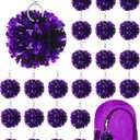 Remuuly Cheer Pom Pom Keychain Cheerleader Gifts Cheerleading Keyring Charm Foil with Keychain Hooks for Women Accessories