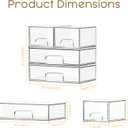 Criusia Stackable Storage Drawers, 4 Pack Clear Plastic Makeup & Bathroom Organizer, Versatile Storage Bins for Vanity, Under Sink, Kitchen Cabinets & Pantry